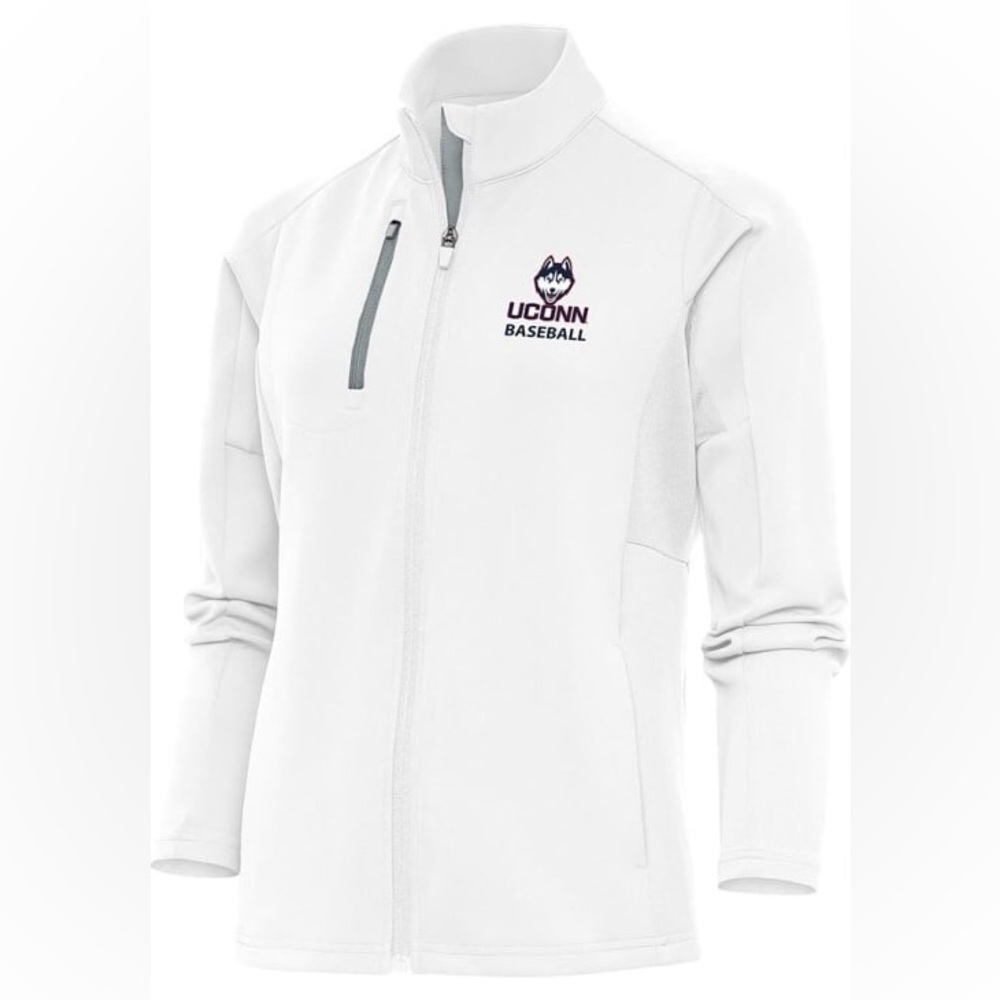 ANTIGUA UNONN HUSKIES Women White Baseball Generation Light Weight Jacket M